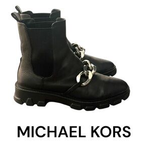 Authentic Michael Michael Kors designer black leather boots sz 7.5